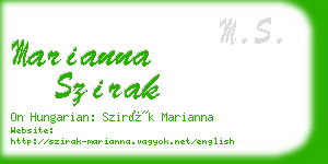 marianna szirak business card